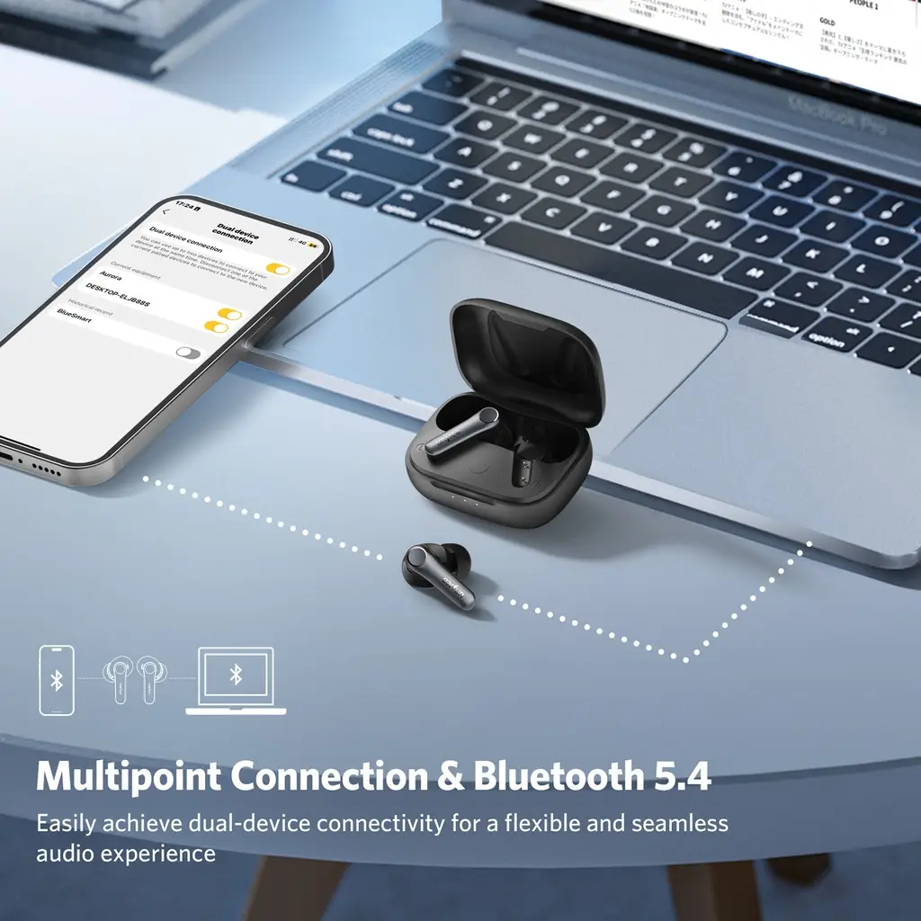 Headset Bluetooth EarFun Air Pro 4, schwarz | shop.nitrokey.com